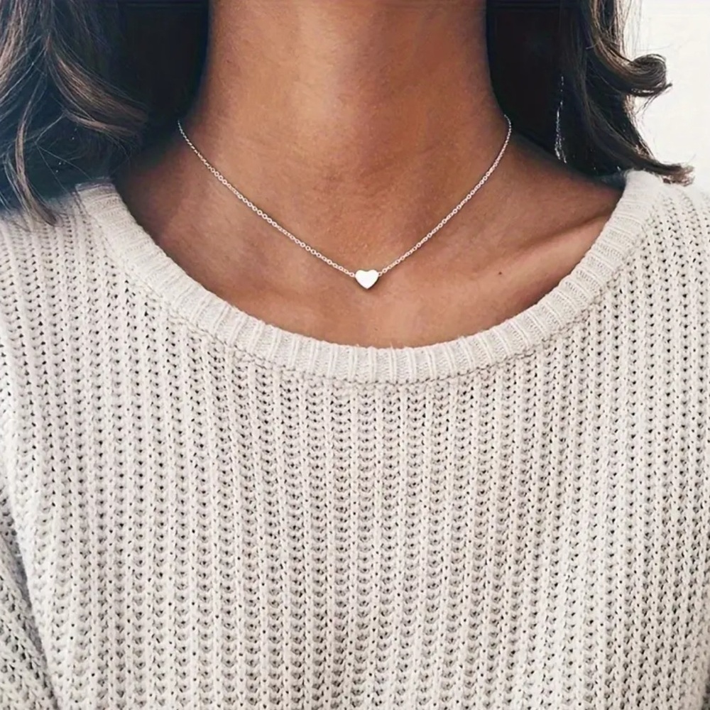 Elegant Silver Dainty Heart Necklace